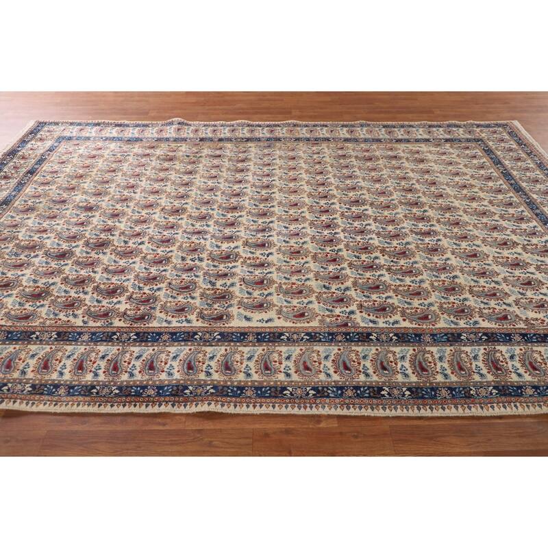 Paisley Mood Persian Vintage Area Rug Hand-Knotted Wool Carpet - 6'9"x 10'7"