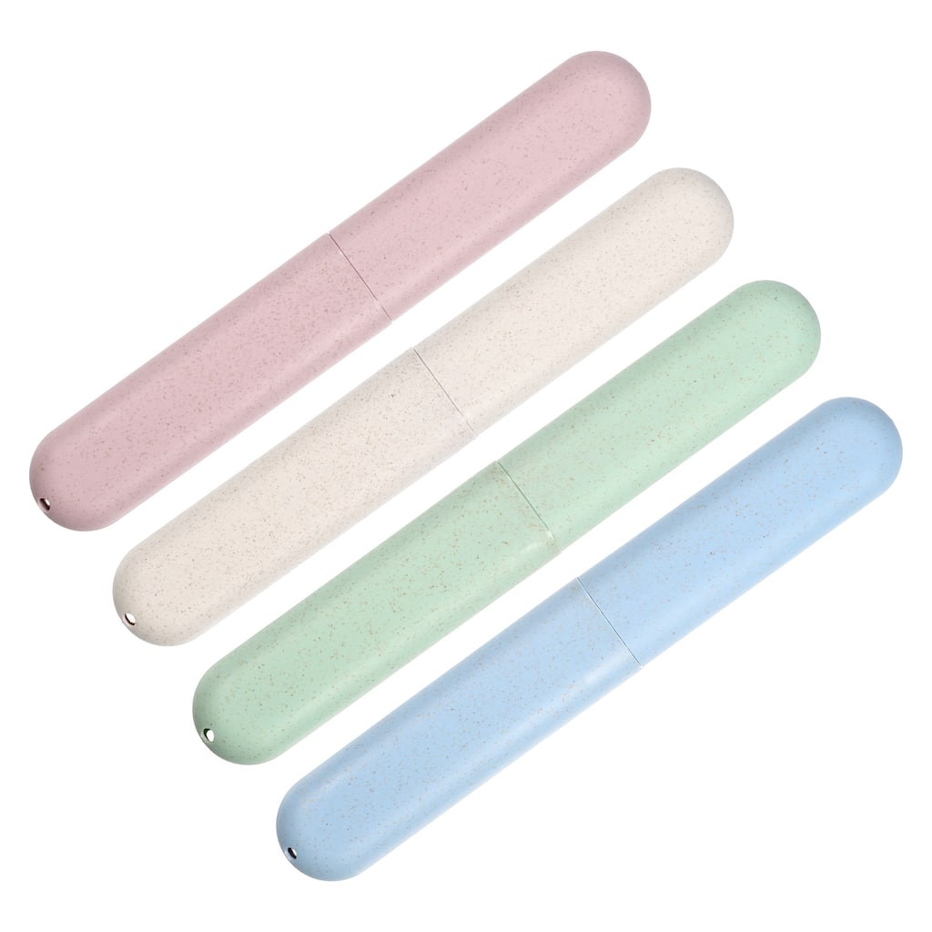 4pcs Toothbrush Holders Case Green Blue Beige Pink 8.07"x1.22"x0.83" - Green Blue Beige Pink
