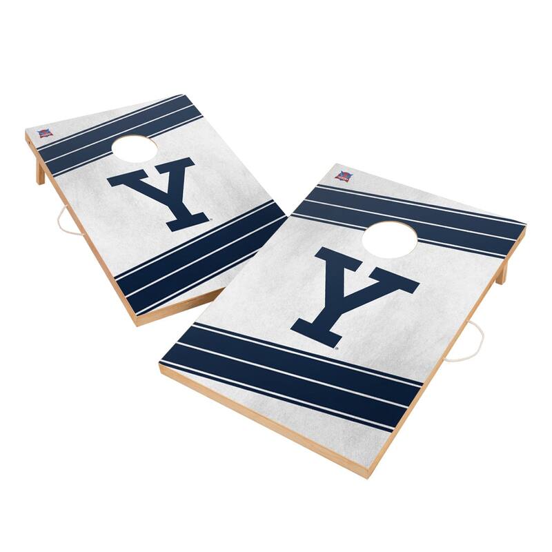Yale University Bulldogs 2x4 Tailgate Cornhole Boards - Include Team Bags + LED Lights