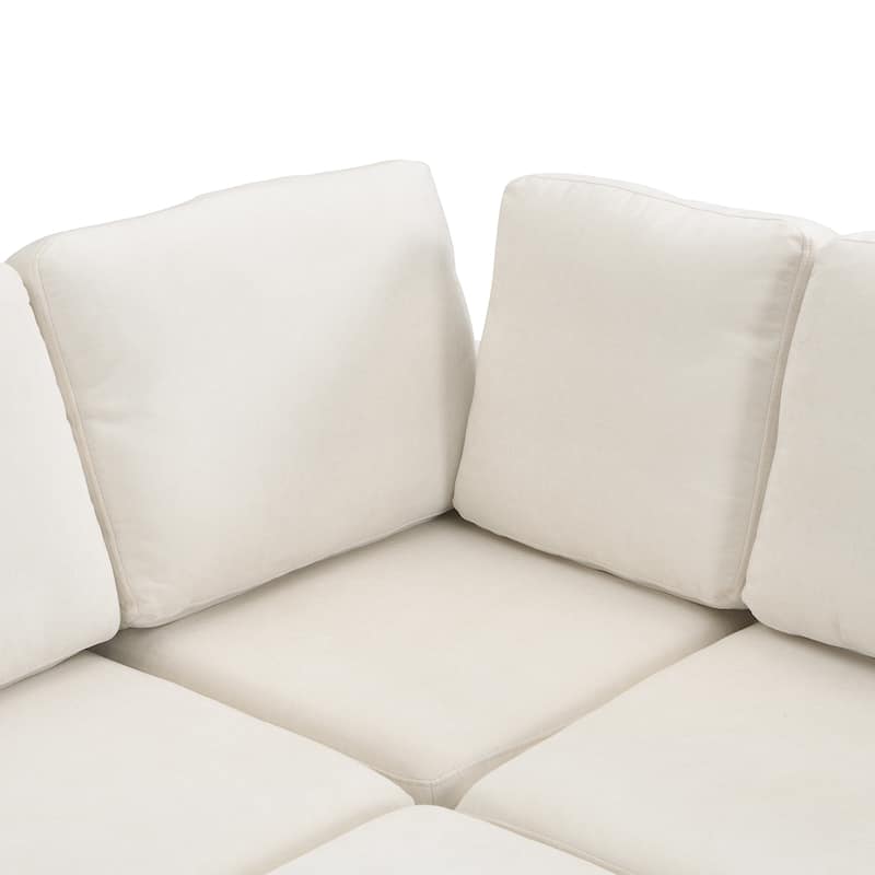 103" Sectional Sofa Couch Sofa Bed U-shaped Sofa with Two Movable Ottoman and Three USB Ports