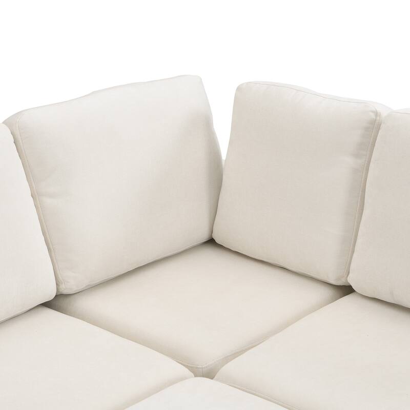 Living Room Chenille U-shaped Sectional Sofa, Pull out Sofa Bed with 2 USB Ports, 3 Back Pillows and Storage Chaise