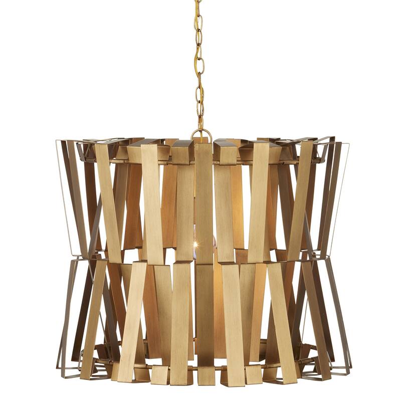 Currey & Company Chaconne Brass Chandelier - 22"h x 27"dia
