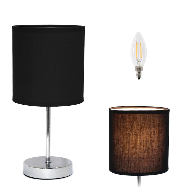 Simple Designs 11.81" Basic Mini Table Lamp with Feit LED Bulb Included - 11.81 - Black