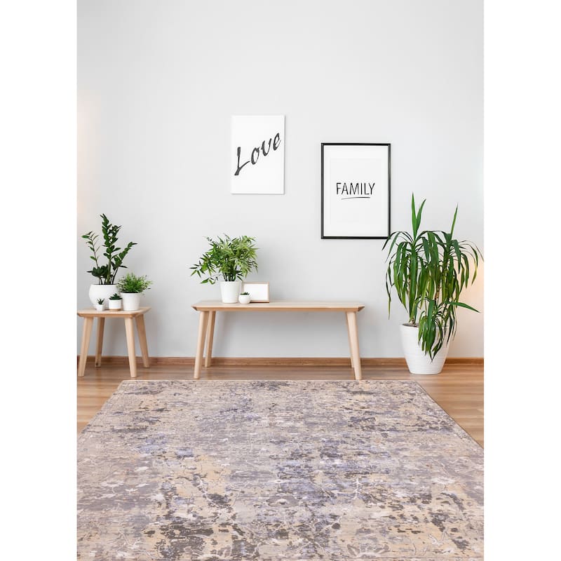 ECARPETGALLERY Hand-knotted Heritage Grey Silk, Wool Rug - 7'11 x 9'11