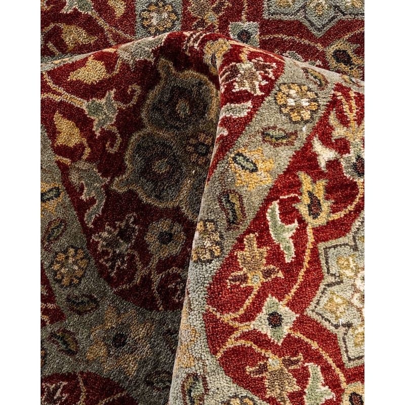 Ikat One-of-a-Kind Hand-Knotted Area Rug - Red, 6' 8" x 9' 8" - 6' 8" x 9' 8"