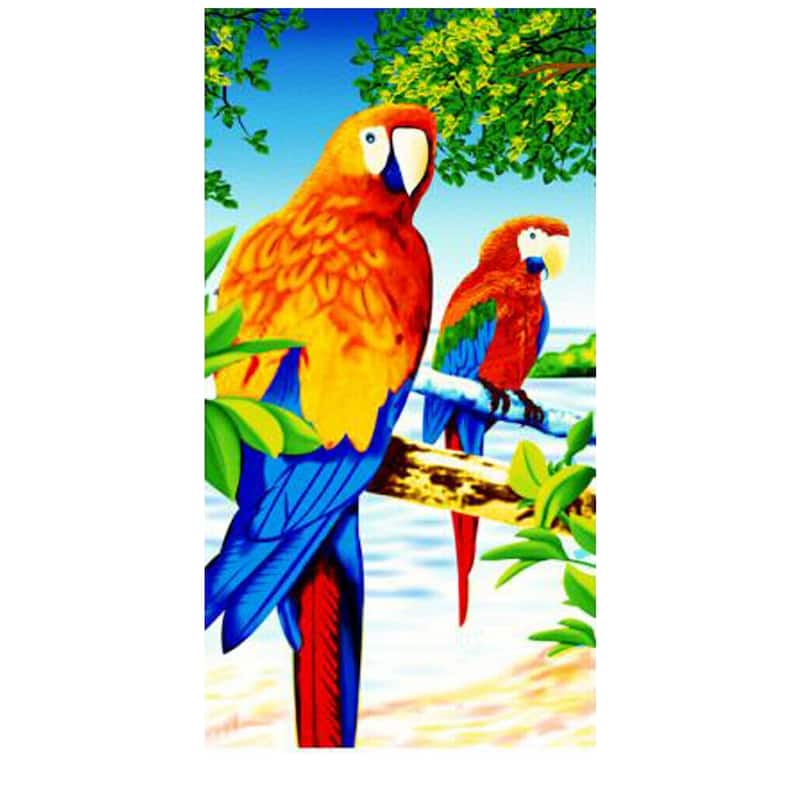 100% Cotton Printed Beach Towel - Parrot