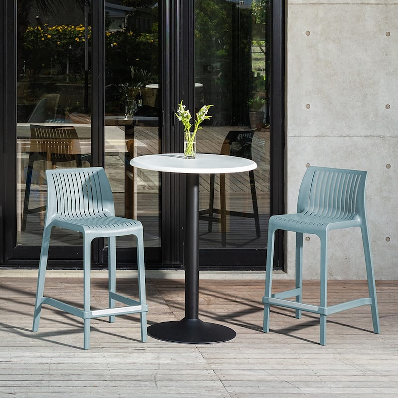 Milos Resin Stackable Counter Stools, Set of 2