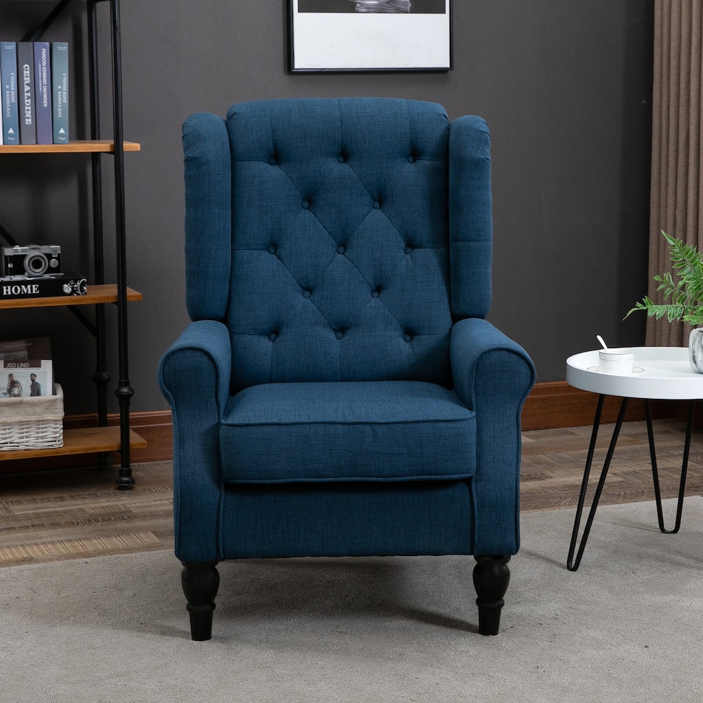 Rolled Armrests Lounge Chair Corner Chair Side Chair, Characteristic Fabric Wingback Comfortable Seating Sofa Chair