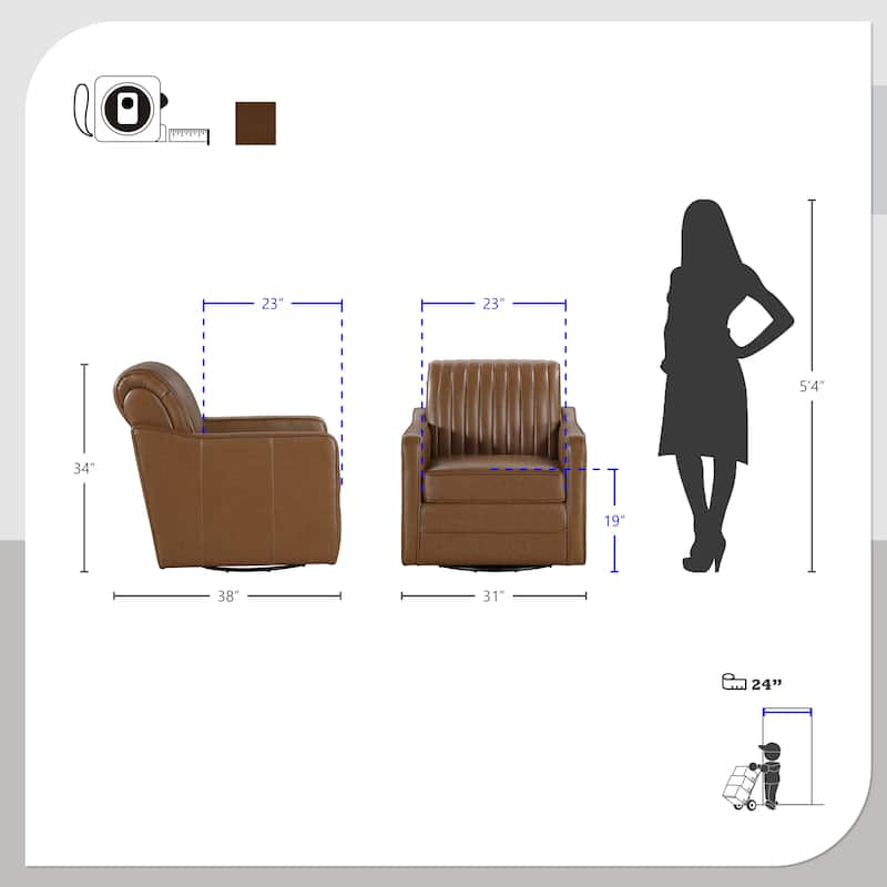 Seroa Faux Leather Swivel Chair