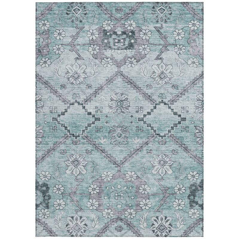HomeRoots Floral Transitional Rectangle Outdoor Rug
