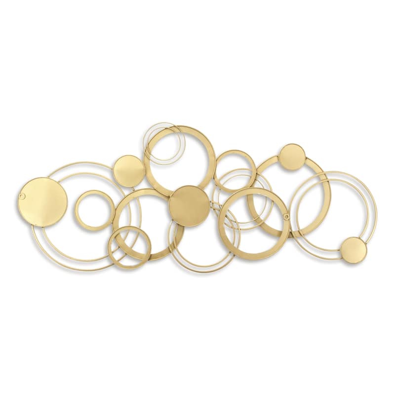 Handmade Multi Ring Wall Decoration - 44" - Gold and Silver