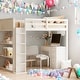 preview thumbnail 2 of 20, Twin Size Loft Bed with Ladder, Shelves, and Desk