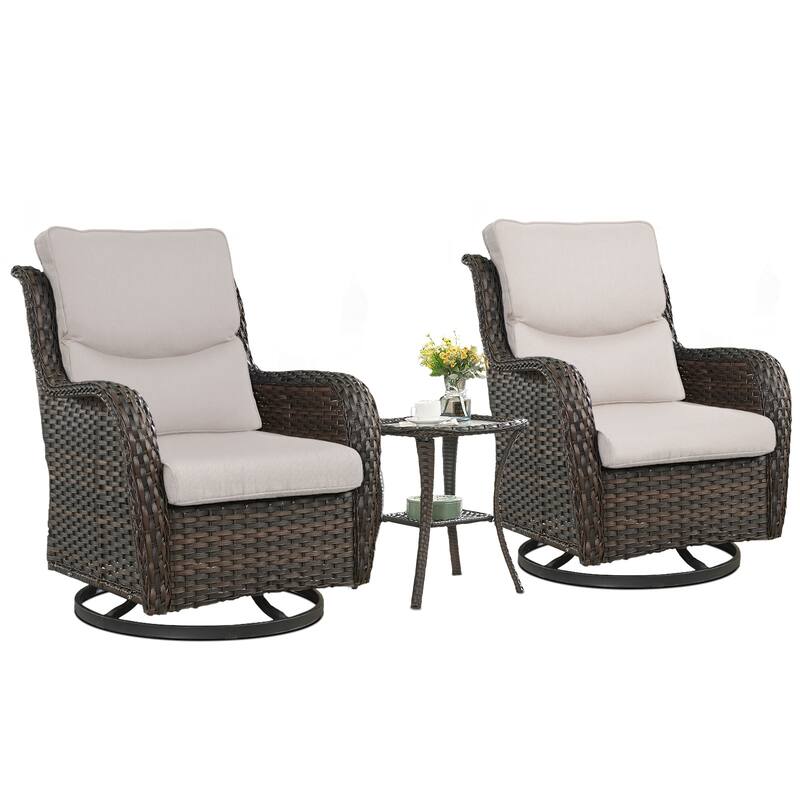 Outdoor Swivel Glider Chair Patio Chairs with 5-Inch Thick Cushions
