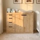 preview thumbnail 4 of 16, 47.2" Solid Wood Baby Changing Table Dresser, New Zealand Pine Nursery Storage Cabinet with 4 Drawers