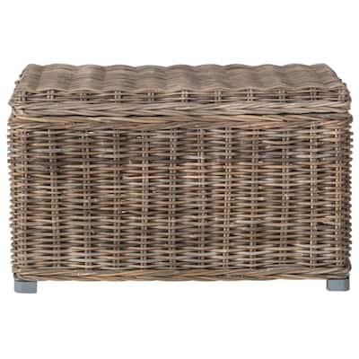 SAFAVIEH Helen Grey Natural Rattan Storage Trunk - 29.9" x 18.1" x 18.7" - 30Wx18Dx19H