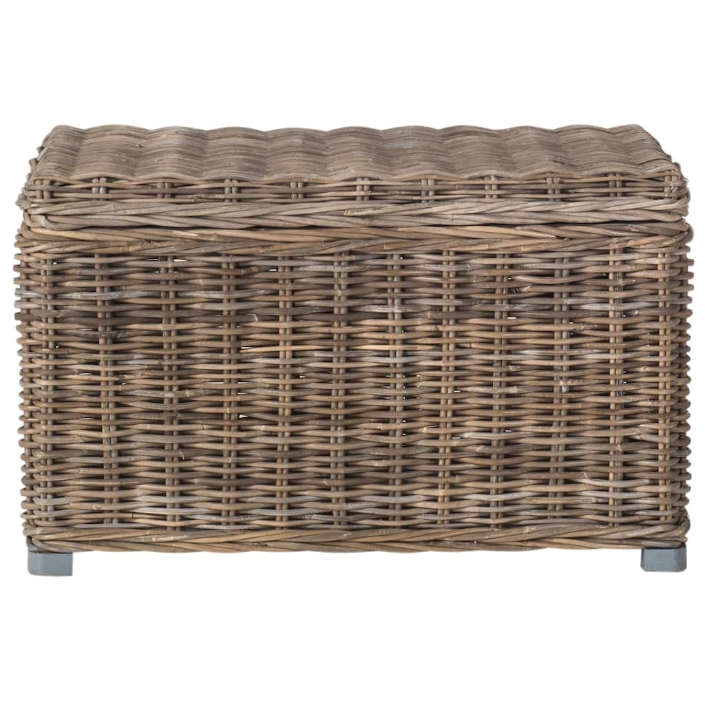 SAFAVIEH Helen Grey Natural Rattan Storage Trunk - 29.9" x 18.1" x 18.7" - 30Wx18Dx19H