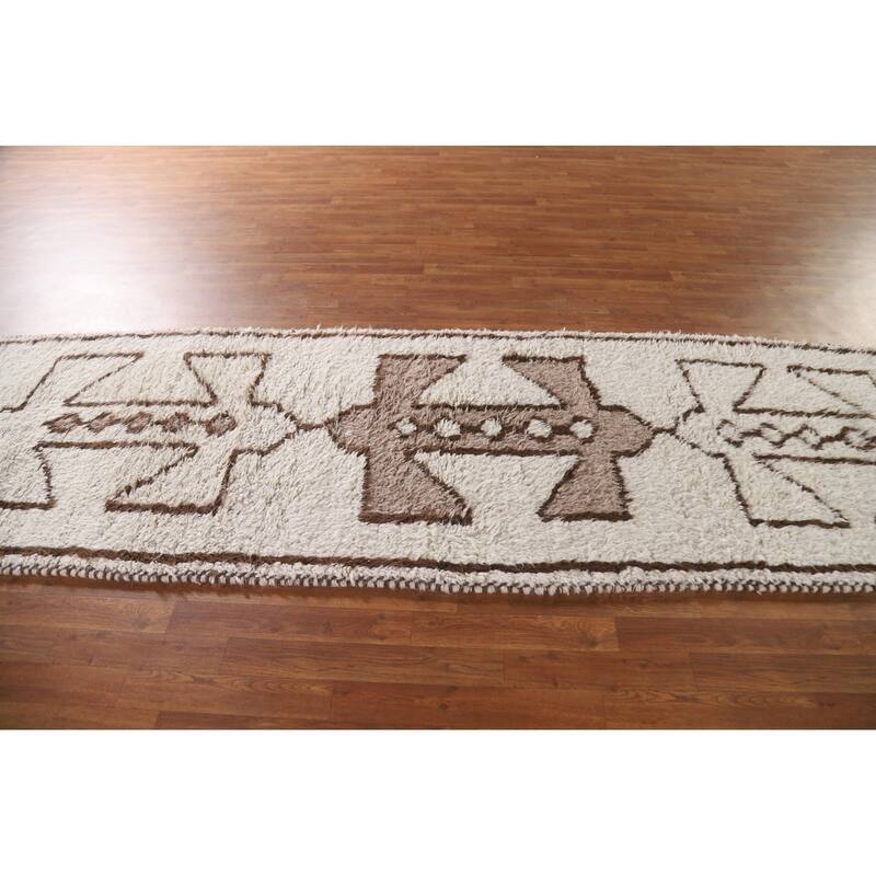 Anatolian Turkish Runner Rug Hand-knotted Wool Carpet - 3'4"x 11'9"