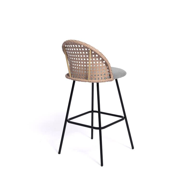 29.52"H Upholstered Bar Stools/ Counter Stools with Metal Leg Set of 4 - Set of 4