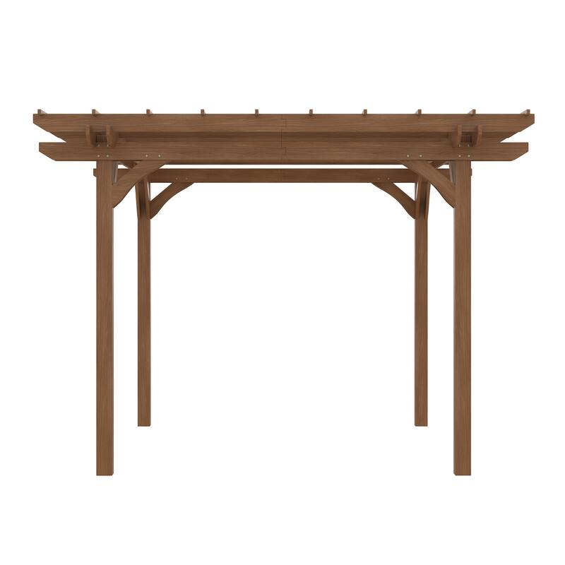Outsunny 12' x 10' Outdoor Pergola, Wood Gazebo Grape Trellis with Stable Structure for Garden, Patio, Backyard, Deck