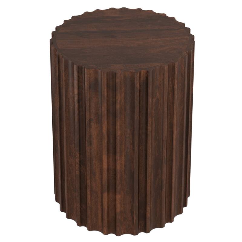 WYNDENHALL Doncaster 16" Wide Solid Mango Boho Contemporary End Table in Natural & Assembled - 16" D x 16" W x 20" H