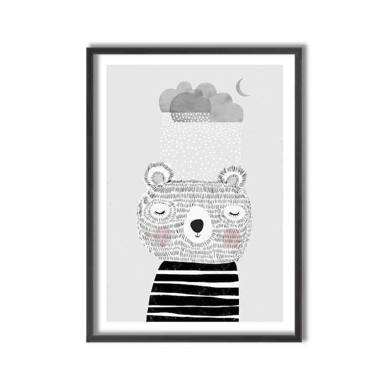 Kids Framed Art Print I Love Snow by Treechild - Multi-Color