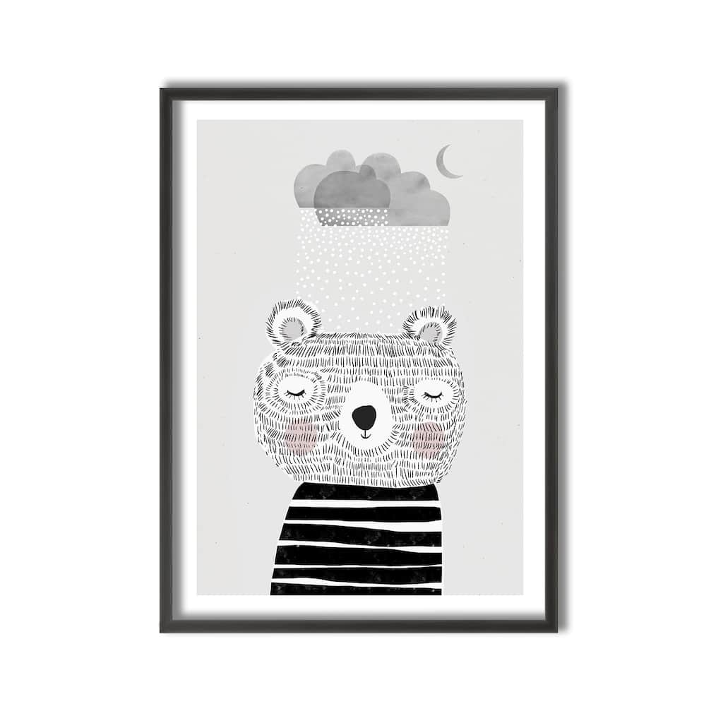 Kids Framed Art Print I Love Snow by Treechild - Multi-Color