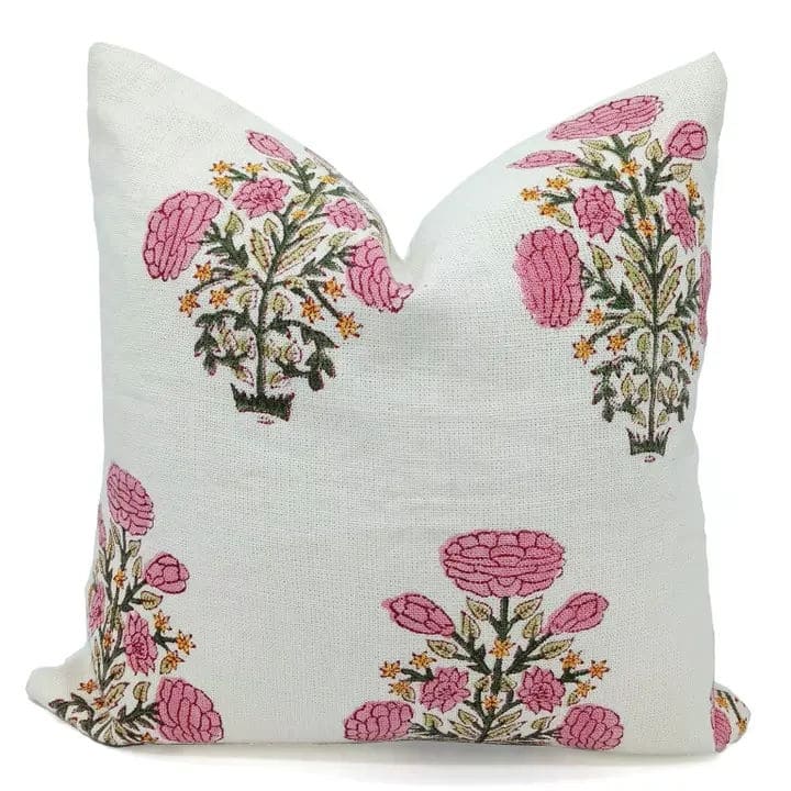 Decorative Off white linen cushion cover - Swadesh