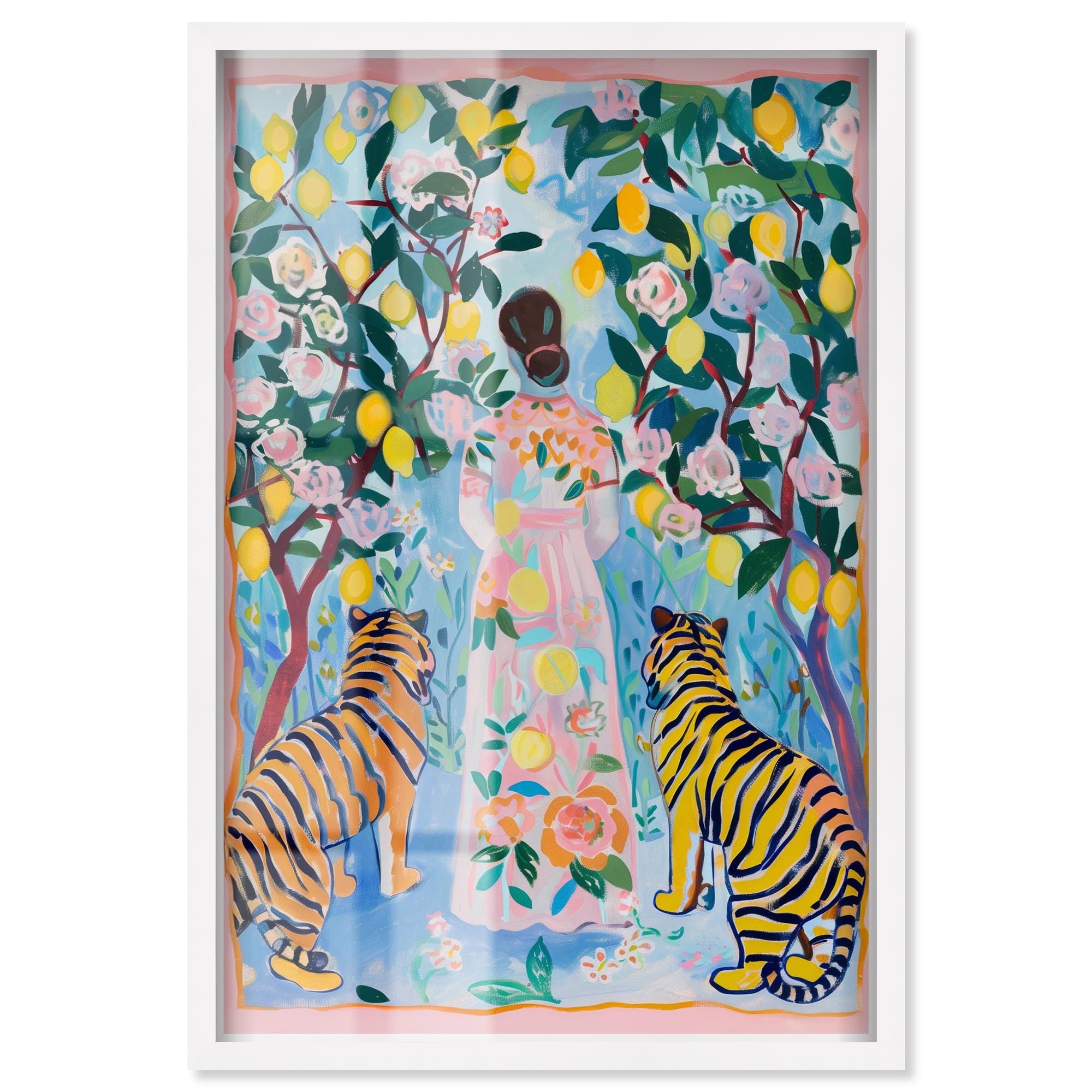 In Tiger Garden Coastal Wall Decor Shadowbox Print by Art Remedy