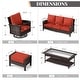 preview thumbnail 54 of 99, MAISON ARTS Extra-Large Patio Wicker Sofa Conversation Set with Coffee Table, Oversize Seat with 5.5'' Thick Padded Cushion
