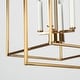 preview thumbnail 4 of 7, Dilley Mid-century Modern Gold 4-Light Geometric Lantern Chandelier for Dining Room