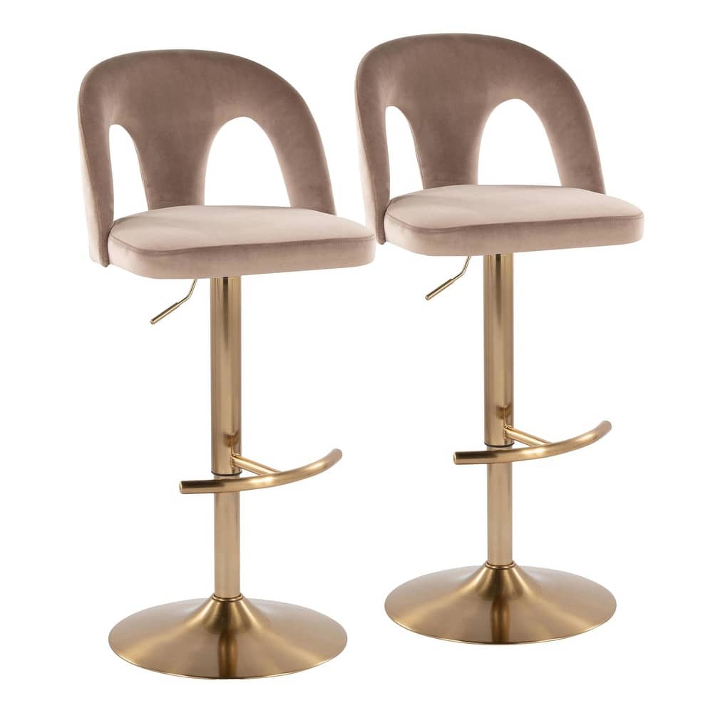 Ava Upholstered Adjustable Barstool - Set of 2