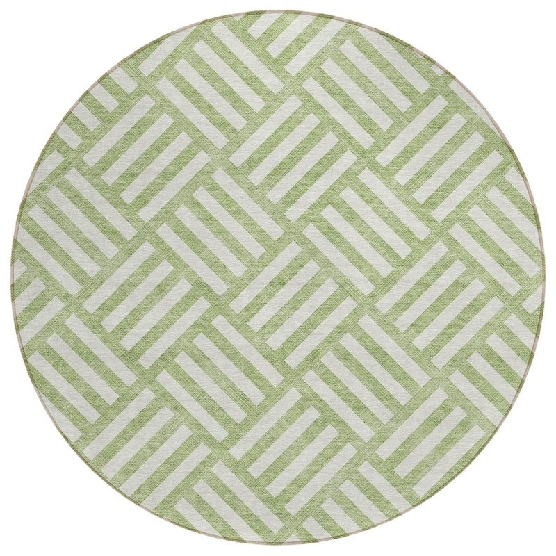 Machine Washable Indoor/ Outdoor Chantille Modern Geo Rug
