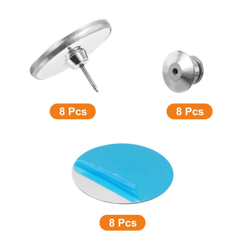 Curtain Magnets Closure, Round Magnetic Curtain Clips with Patch, 0.98" - Silver