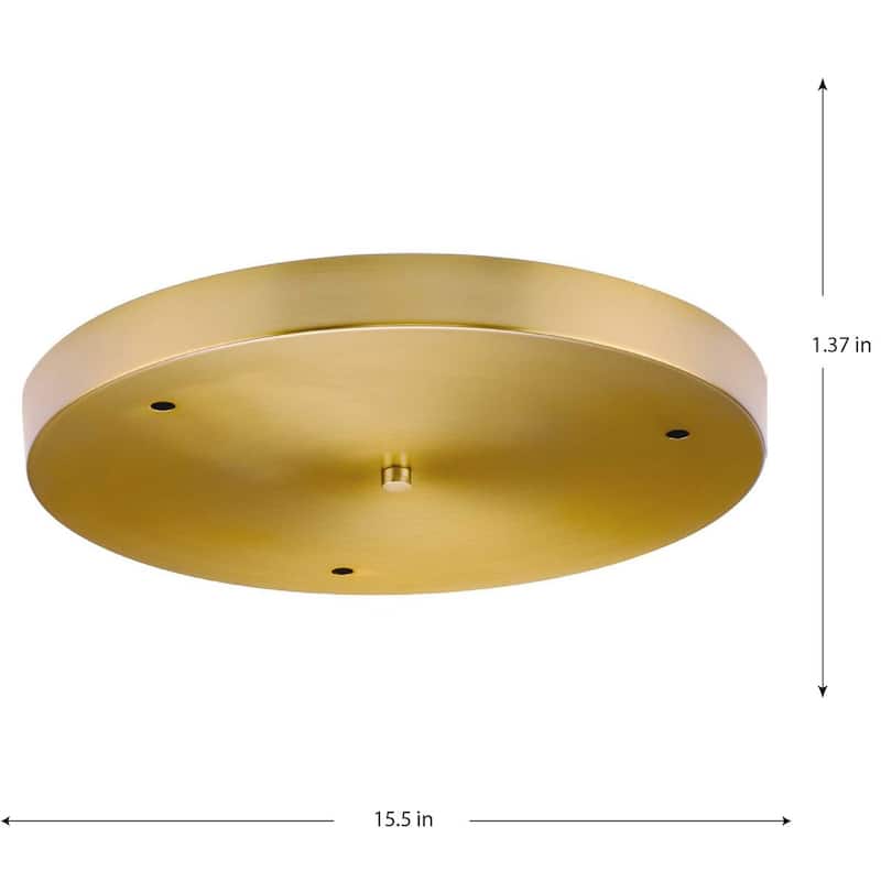 Canopy Kit 15-1 2" Round for Up to 3 Pendants - Brushed Bronze - 15.5 in x 15.5 in x 1.37 in