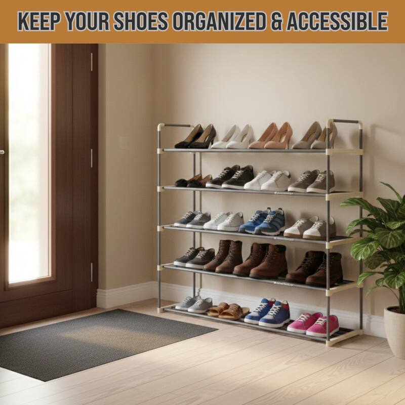 Shoe Rack – Multi -Tier Shoe Organizer by Hastings Home (Gray)