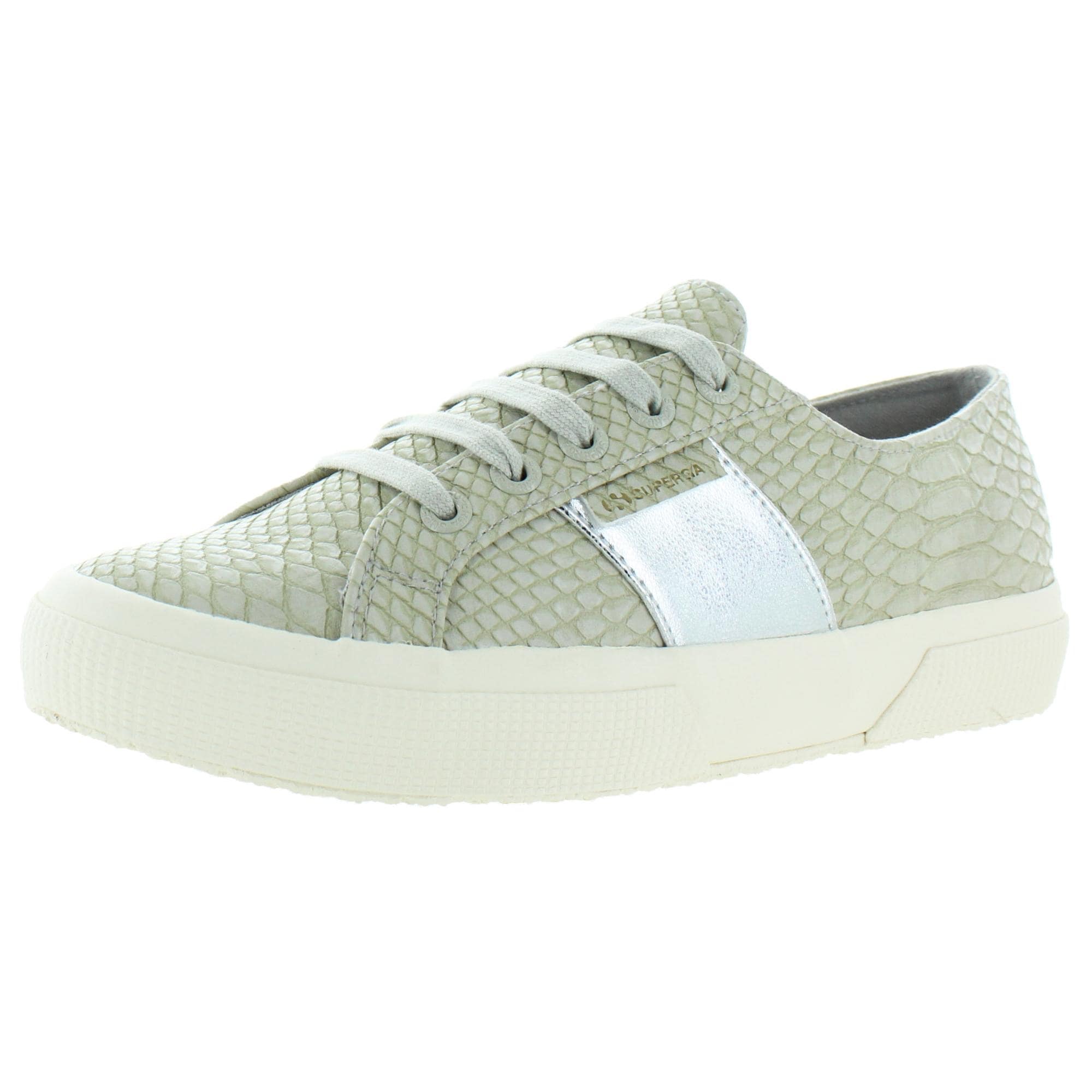 Superga Womens 2750 Faux Leather Croc-Embossed Low-Top Sneakers Shoes BHFO 0404