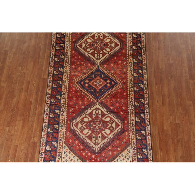 Traditional Bakhtiari Persian Vintage Area Rug Handmade Wool Carpet - 4'11"x 10'1"