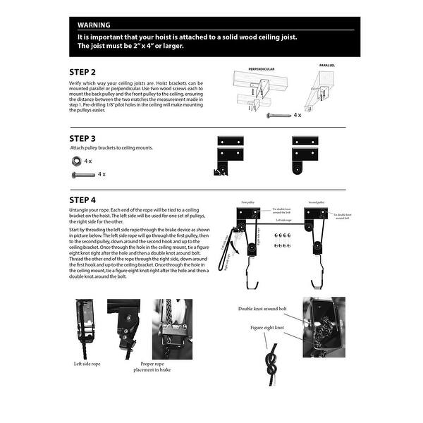 Shop Great Working Tools Hanging Kayak Canoe Hoist Lift 2