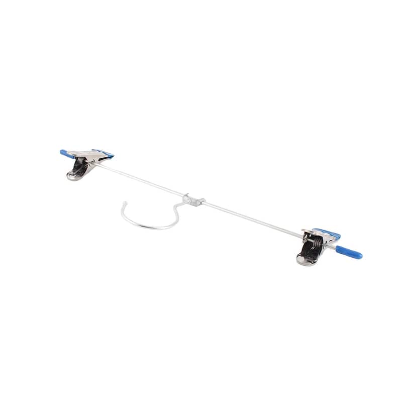 Household Metal Double Clips Drying Pants Trousers Hook Hanger Rack 10 Pcs - Blue,Silver Tone