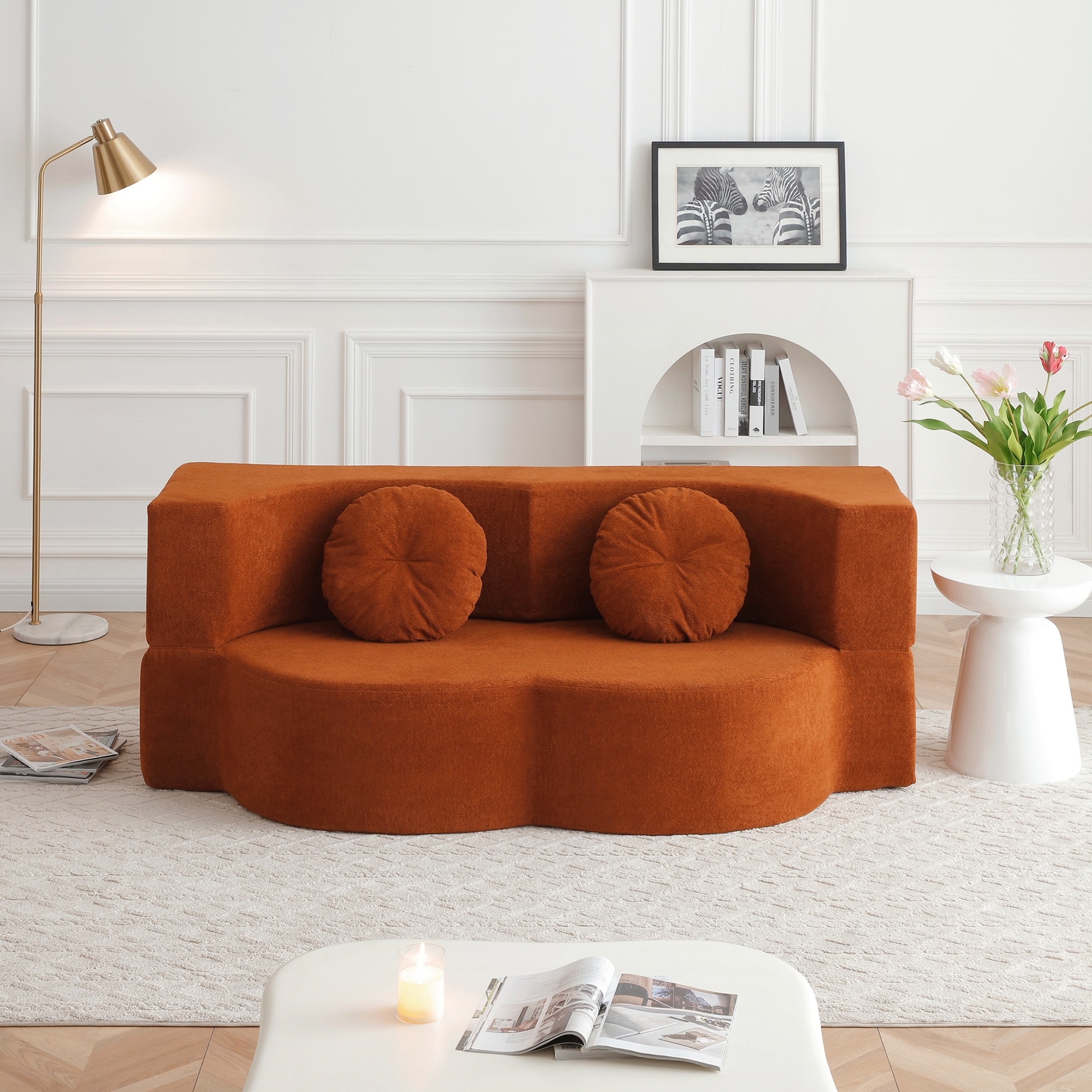 Folding-Sofa-Bed-with-Pillow,-