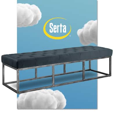 Serta Danes Tufted Bench with Iron Legs
