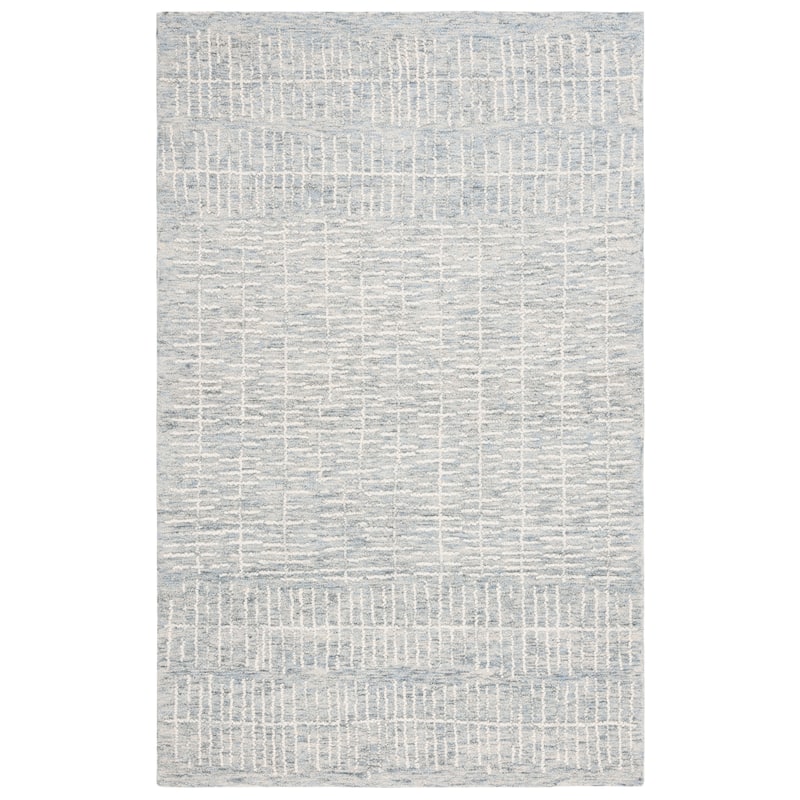 SAFAVIEH Handmade Abstract Elidona Contemporary Wool Rug - 6' x 9' - Light Grey/Ivory