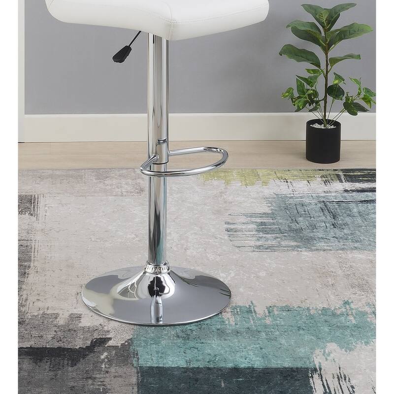 Set of 2 Modern Adjustable Bar Stools Chairs with Chrome Base