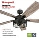 preview thumbnail 2 of 11, Honeywell Carnegie Black Mesh LED Ceiling Fan with Remote