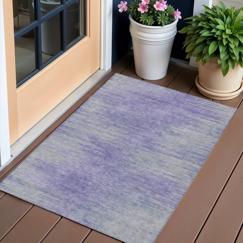 HomeRoots Abstract Transitional Rectangle Outdoor Rug - 3' x 5'