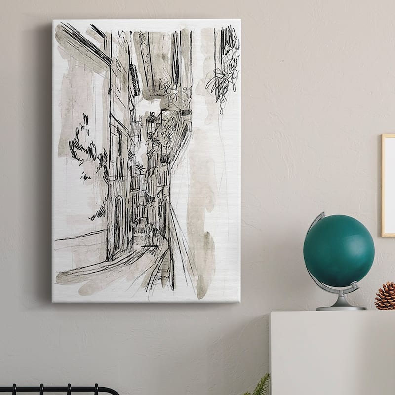 Europe Street Sketches I Premium Gallery Wrapped Canvas - Ready to Hang