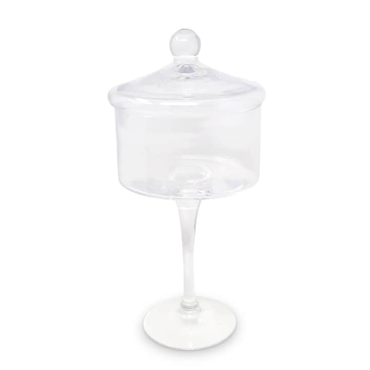 Tall Stemmed Cookie Jar, Liscio Ottico - Medium - Flat