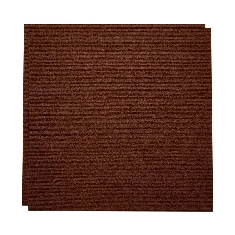 Dark Brown 24x24 Inch Peel and Stick Carpet Tiles Set 80 sq ft Coverage Soft Modular Floor Squares for Home Office