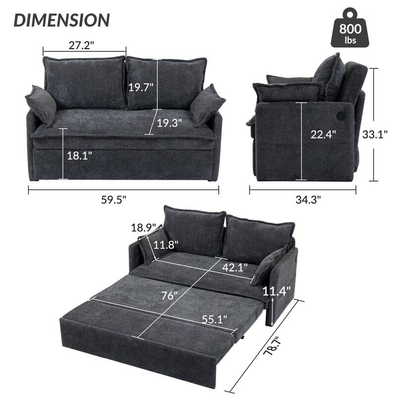 Corduroy multifunctional sofa bed