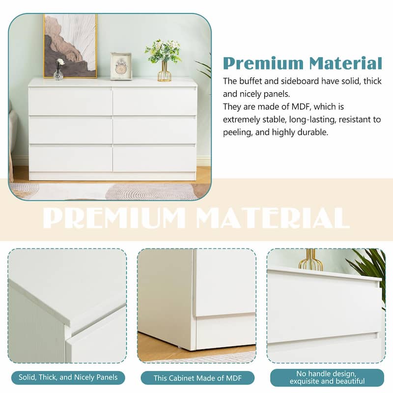 Durable 6-Drawer Dresser with Scratch
